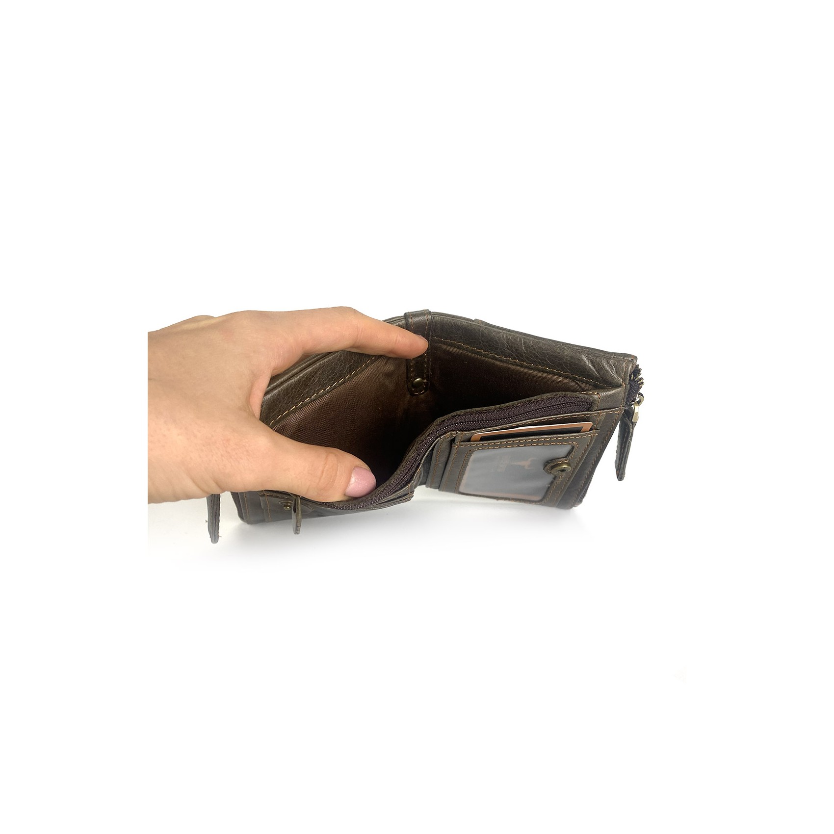 Мужской кожаный кошелек Corrida коричневый