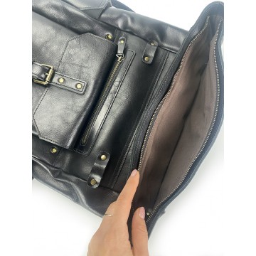 Мужской кожаный рюкзак Frederick черный: для города, офиса и путешествий фото