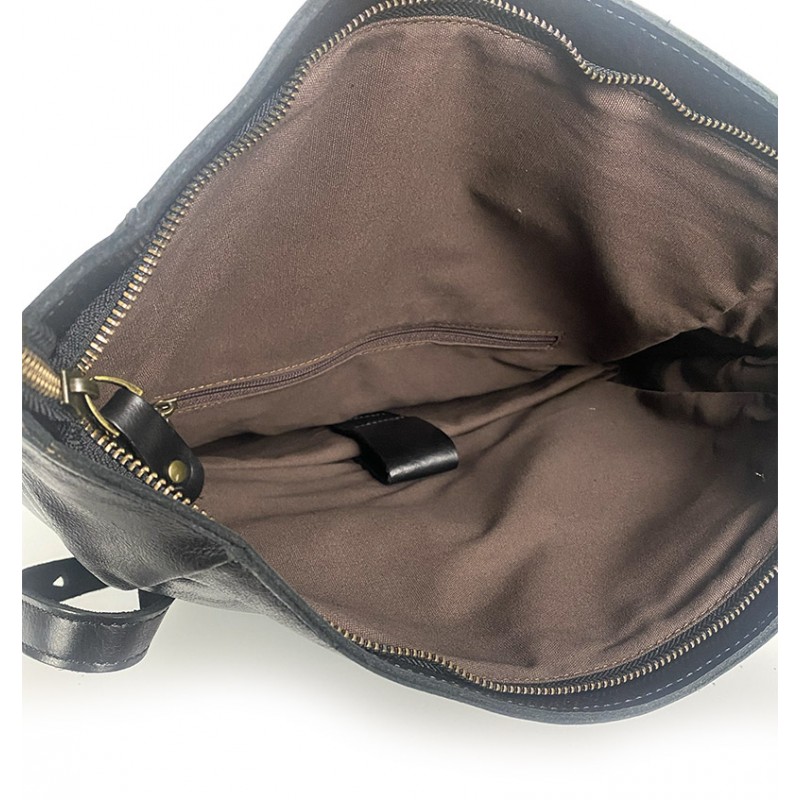 Мужской кожаный рюкзак Frederick черный: для города, офиса и путешествий - 9 фото