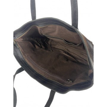 Жіноча шкіряна сумка Carrie чорна фото