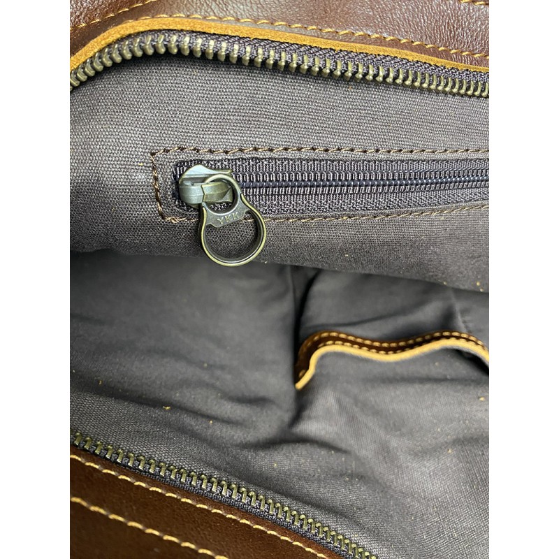 Жіноча шкіряна сумка Carrie коричнева - 7 фото