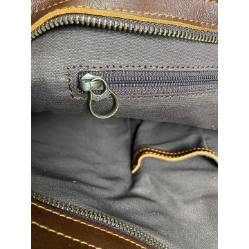 Женская кожаная сумка Carrie коричневая фото