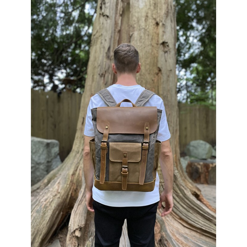 Чоловічий міський рюкзак Jacob тауп - 4 фото