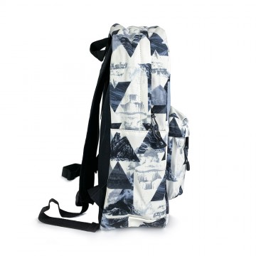 Рюкзак Mountains білий з сіро-синім малюнком фото