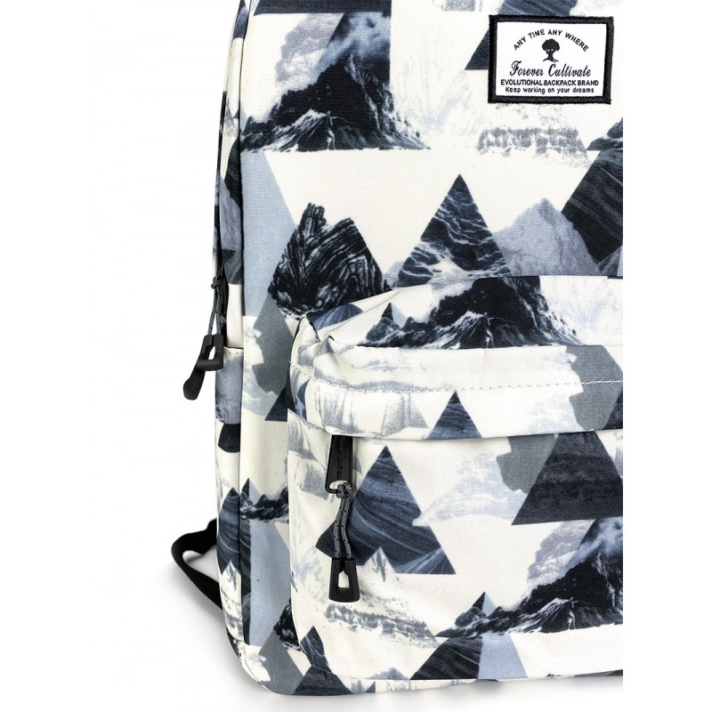 Рюкзак Mountains белый с серо-синим рисунком - 4 фото