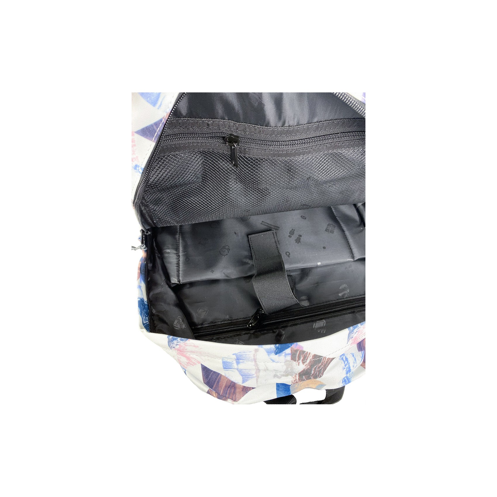 Рюкзак Mountains білий з синім малюнком