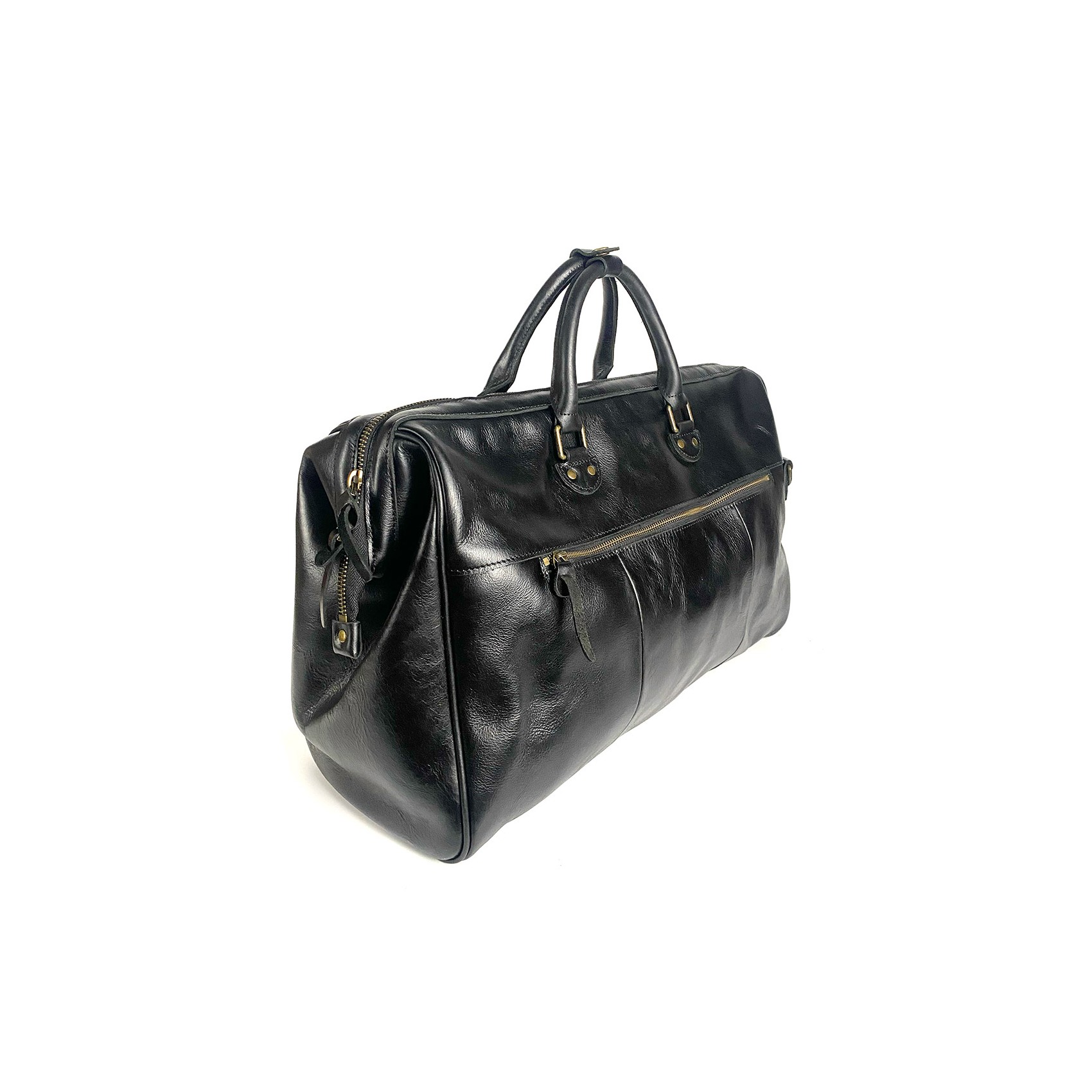 Чоловіча шкіряна дорожня сумка Hubert чорна