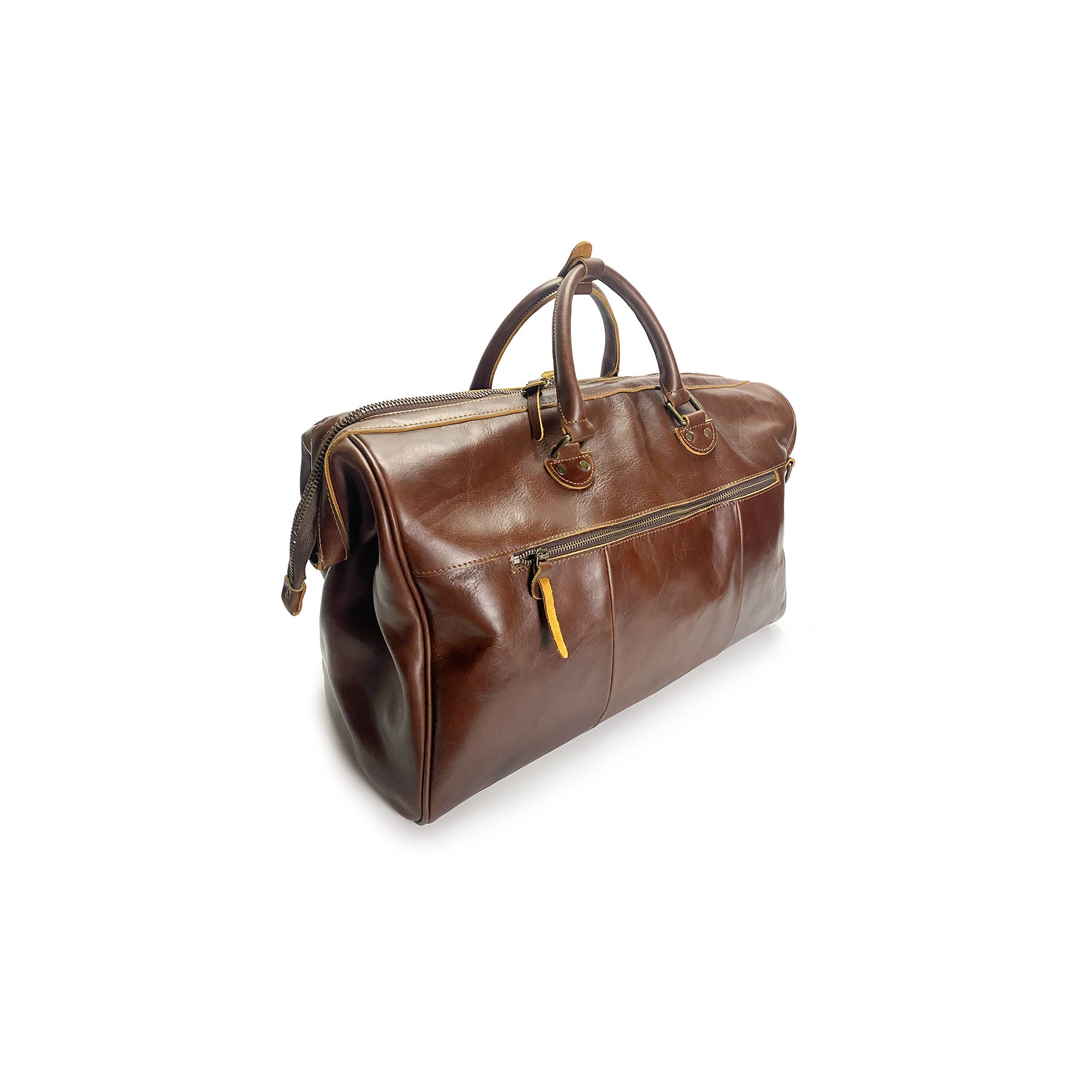 Чоловіча шкіряна дорожня сумка Hubert коричнева