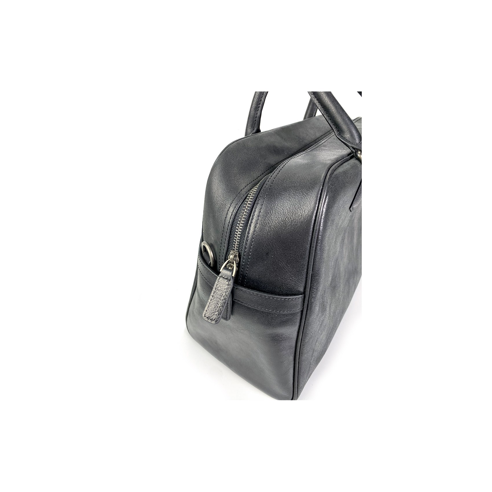 Мужская кожаная дорожная сумка Sherlock черная