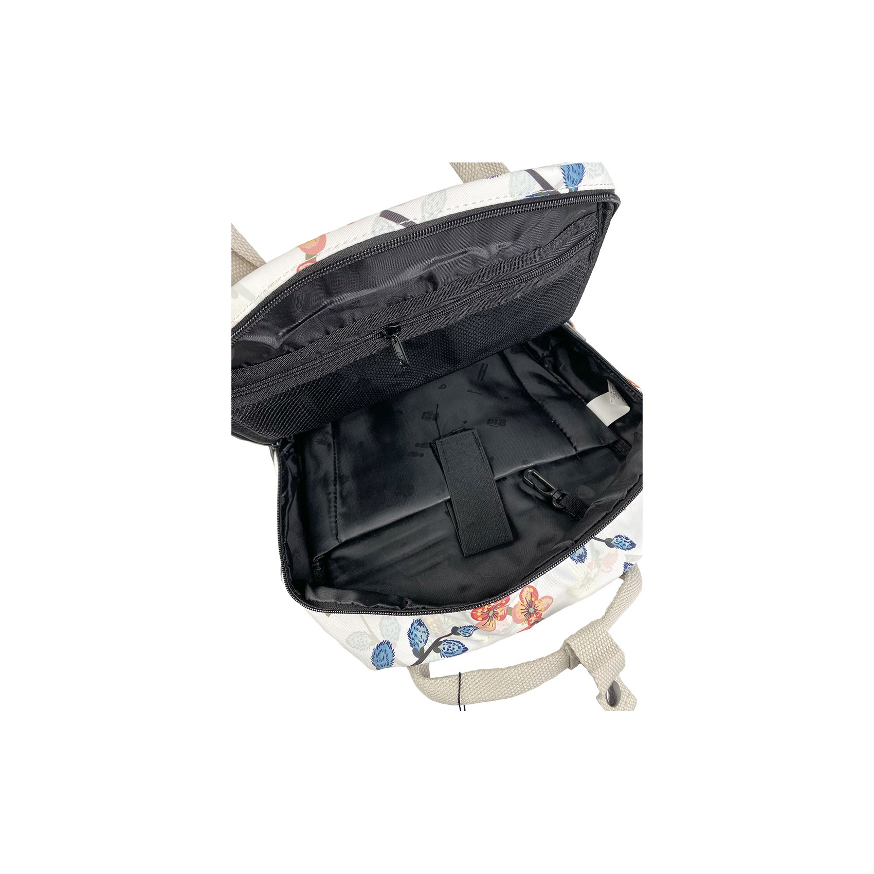 Жіночий рюкзак Blooming білий з різнокольоровим малюнком