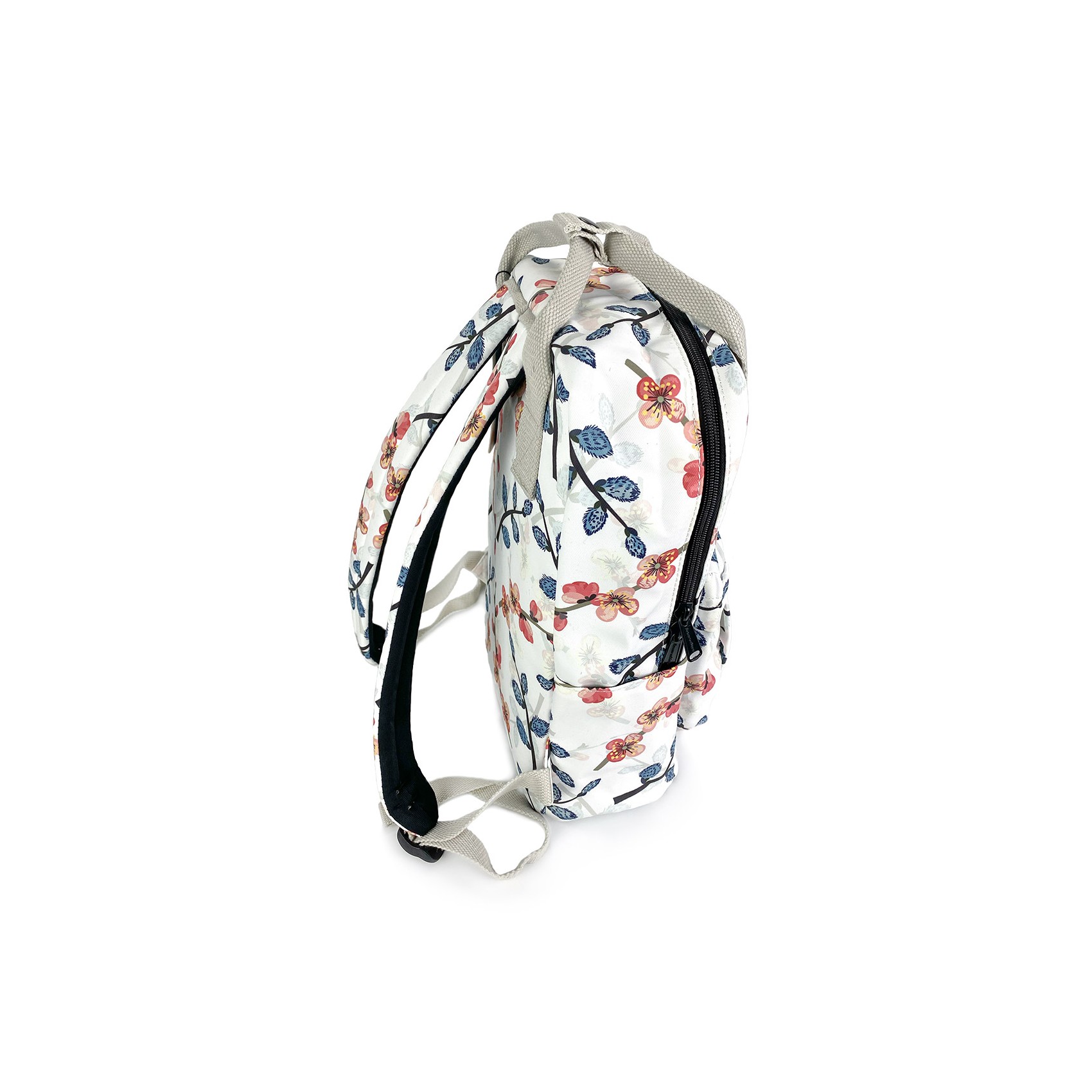 Женский рюкзак Blooming белый с разноцветным рисунком