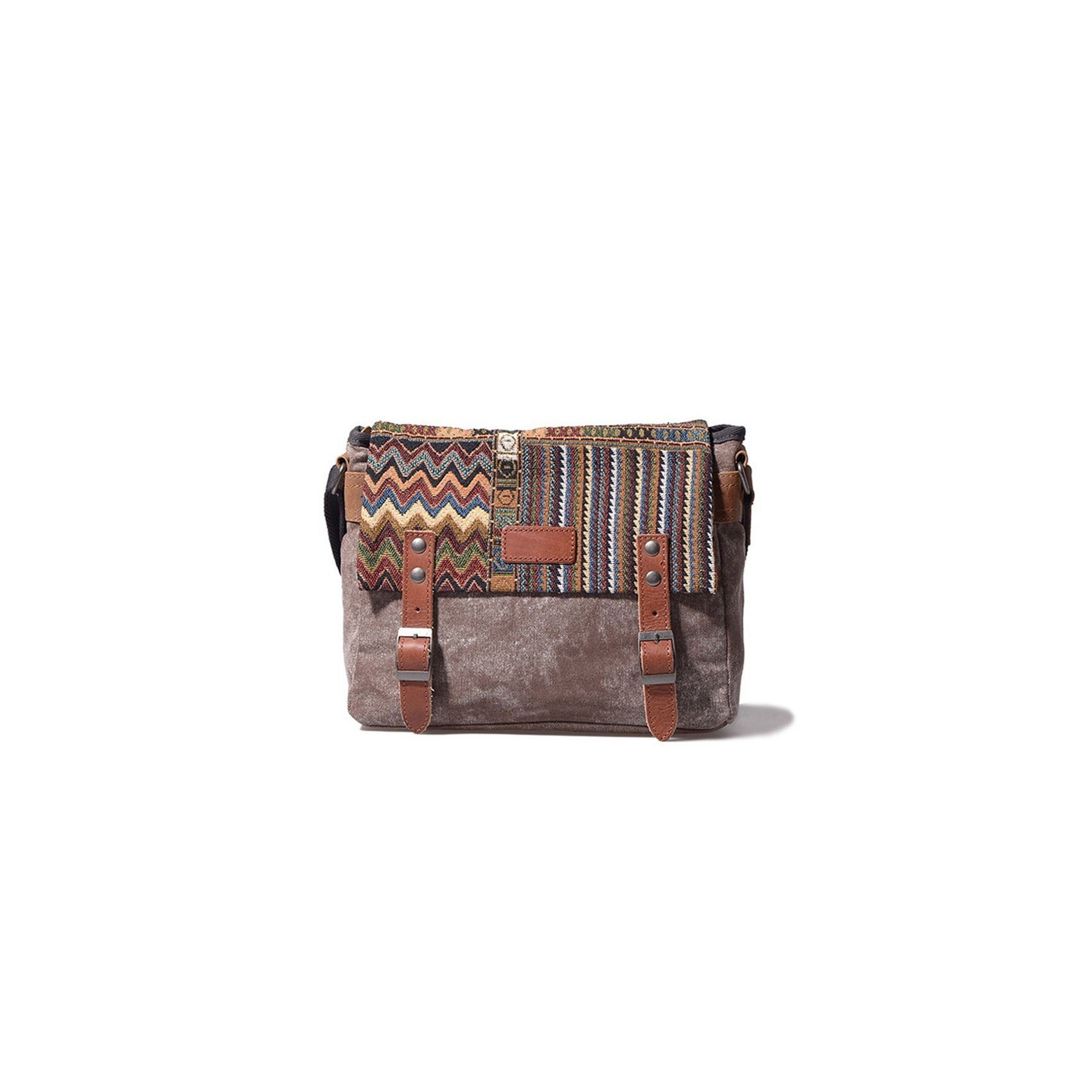 Жіноча сумка через плече Aeon з орнаментом коричнева