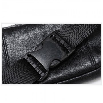 Чоловіча шкіряна сумка бананка на пояс чорна Anderson фото