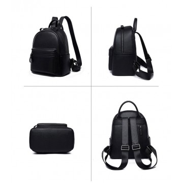 Жіночий шкіряний рюкзак Esther чорний фото