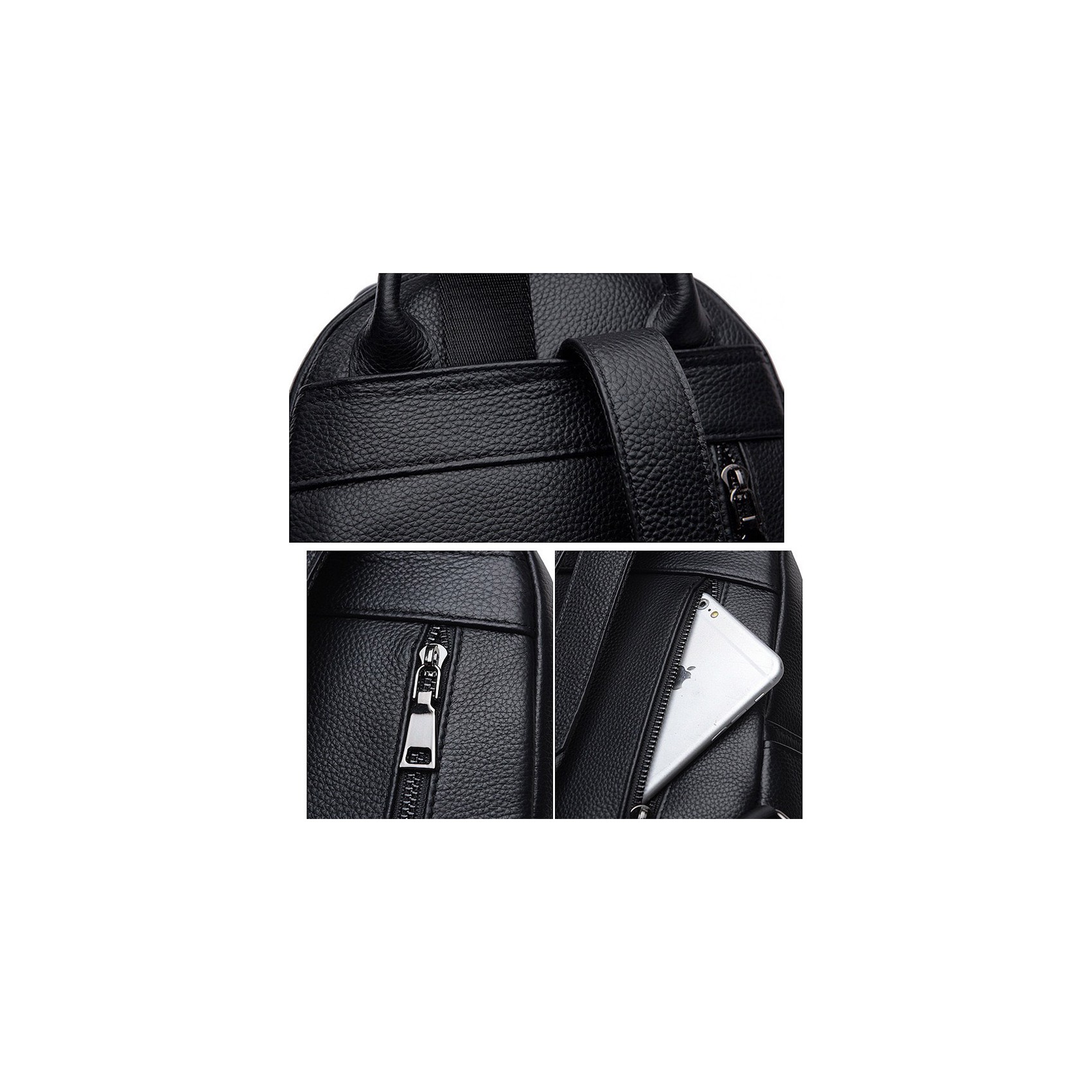 Женский кожаный рюкзак Esther черный