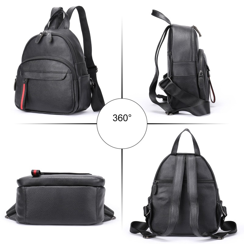 Жіночий рюкзак Christy шкіряний чорний - 2 фото