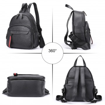 Жіночий рюкзак Christy шкіряний чорний фото