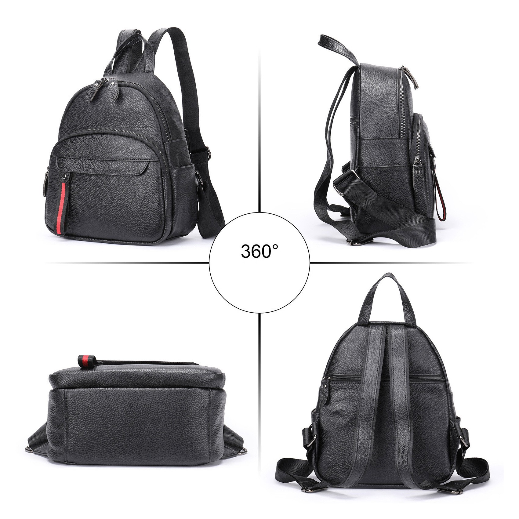 Женский рюкзак Christy кожаный черный