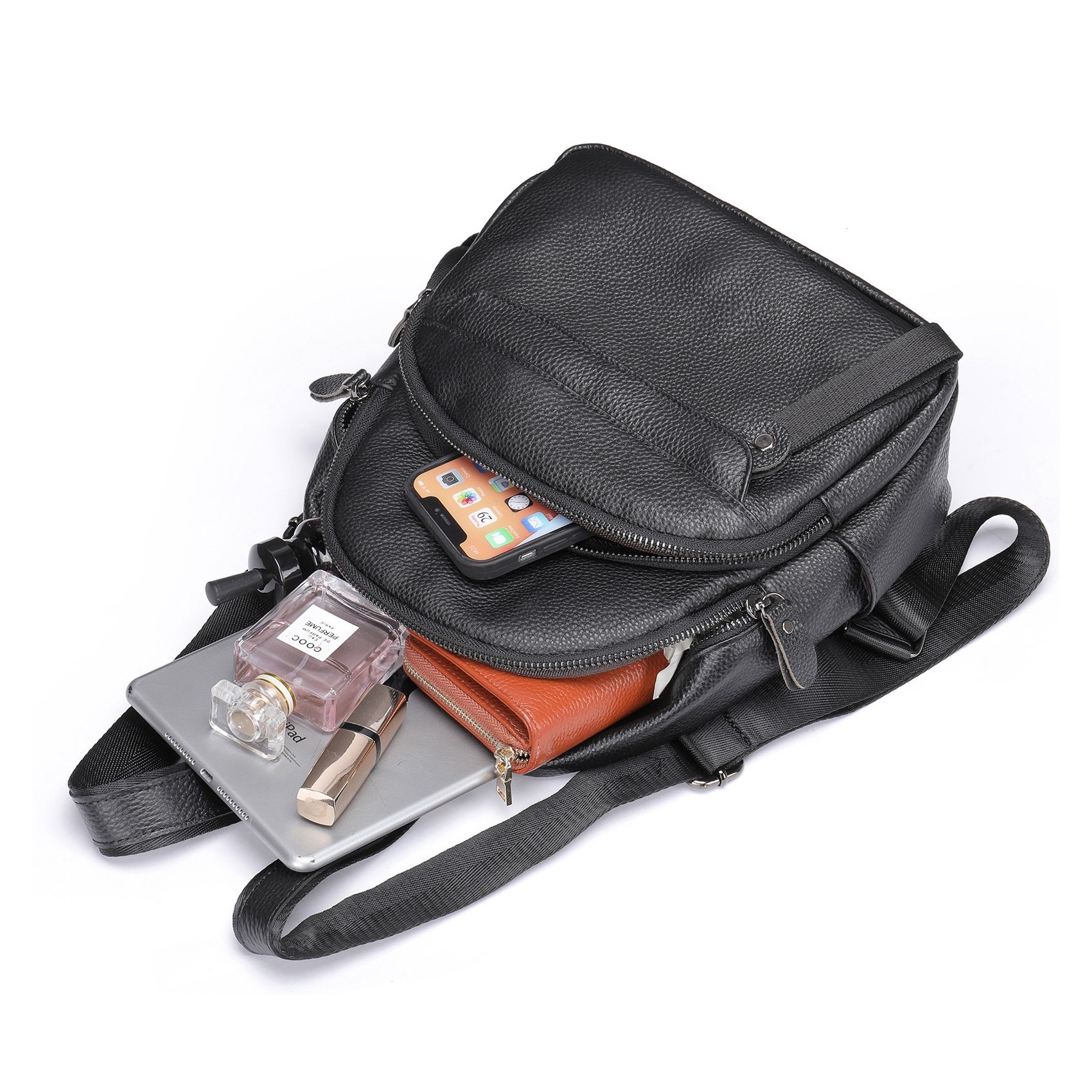 Женский рюкзак Christy кожаный черный