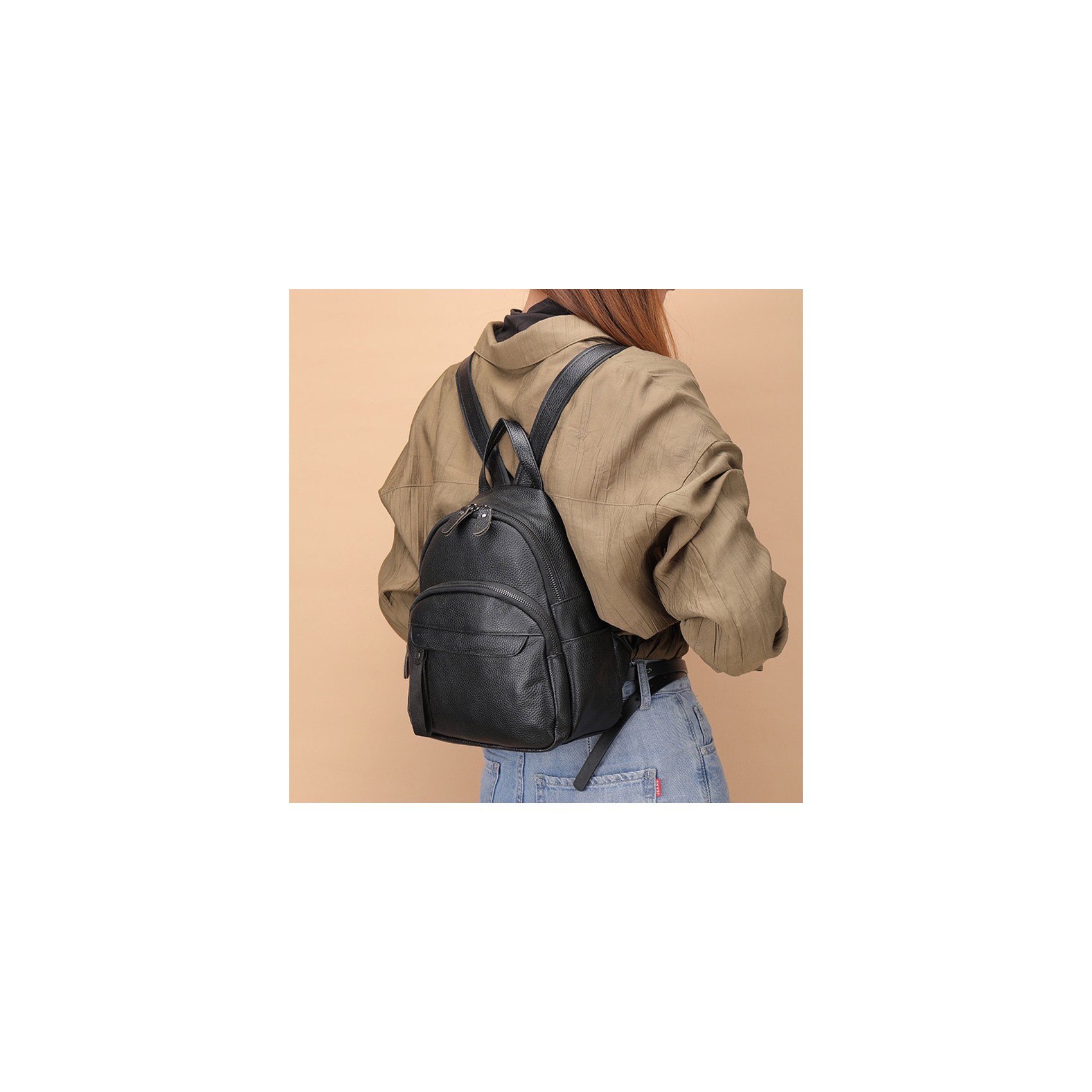 Женский рюкзак Christy кожаный черный