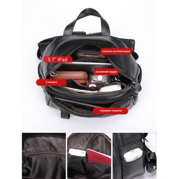 Жіночий рюкзак Christy шкіряний чорний фото