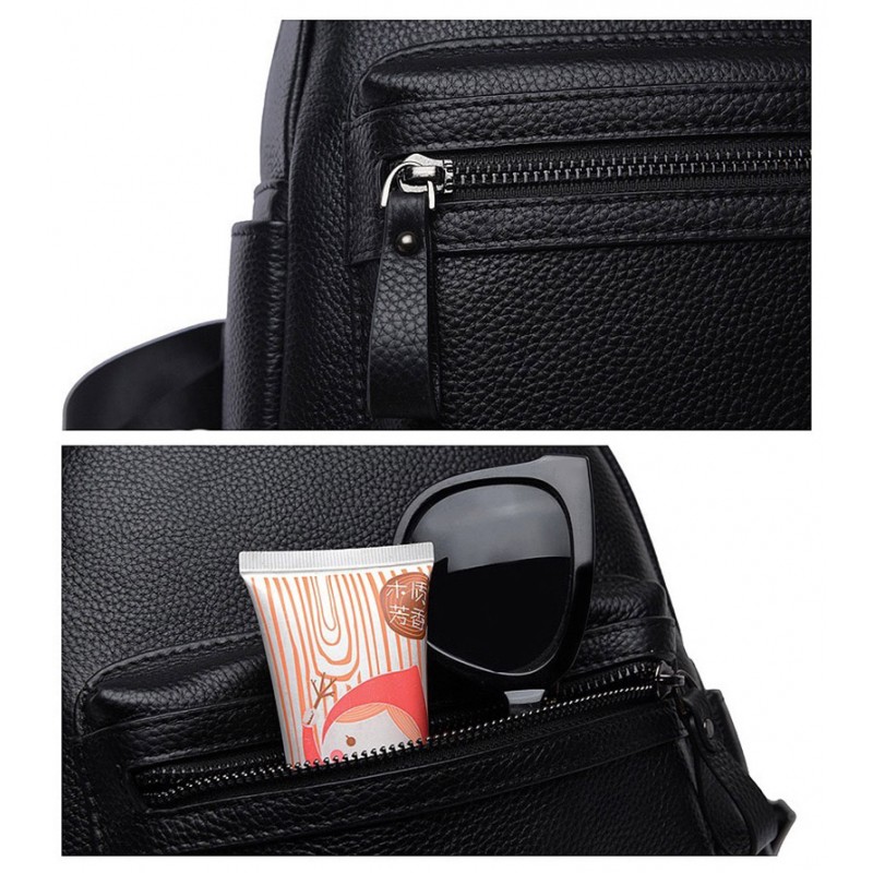 Женский кожаный рюкзак Esther черный - 12 фото