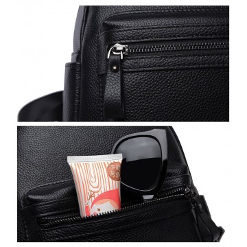 Жіночий шкіряний рюкзак Esther чорний фото