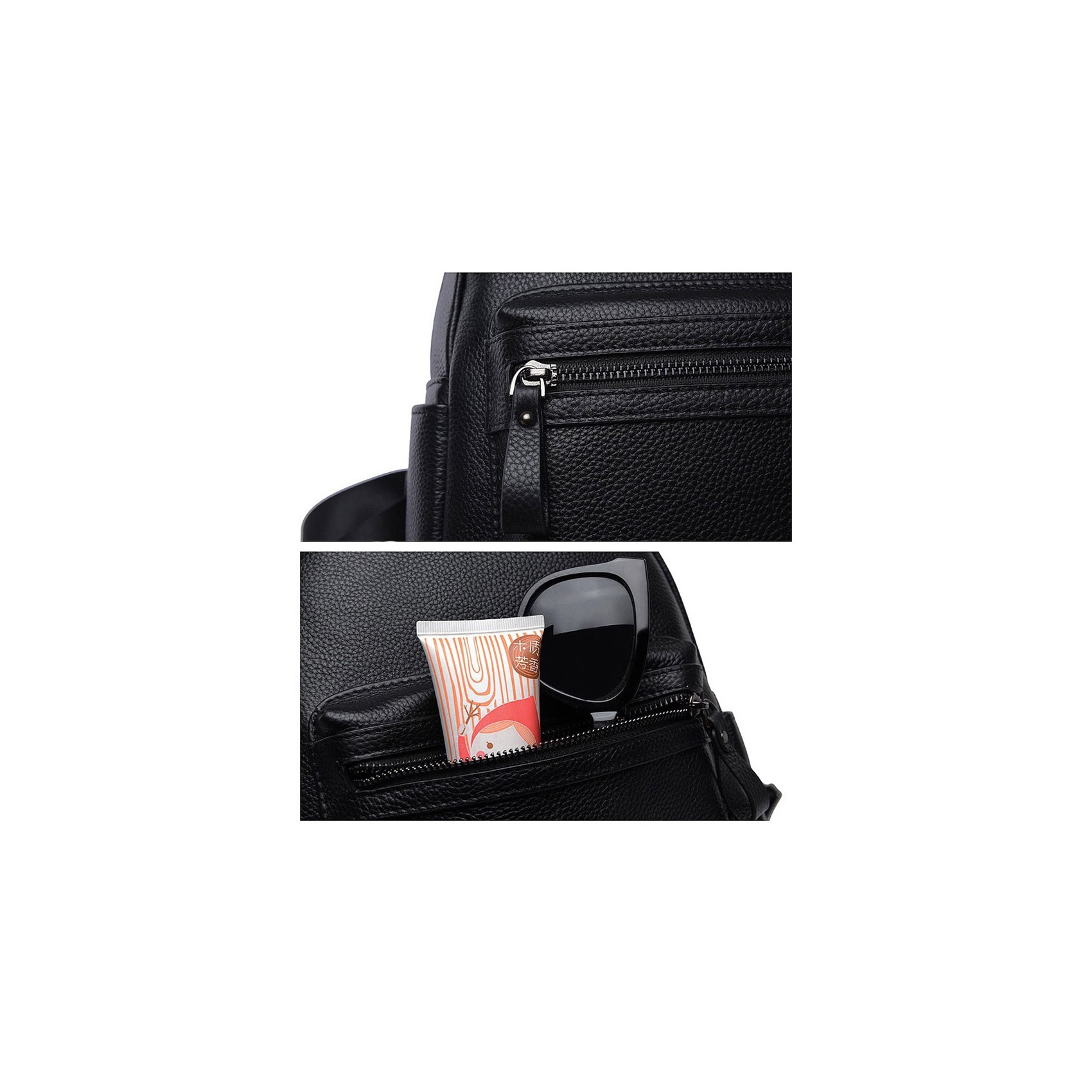 Жіночий шкіряний рюкзак Esther чорний