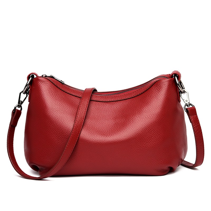 Женская кожаная сумка Caroline красная