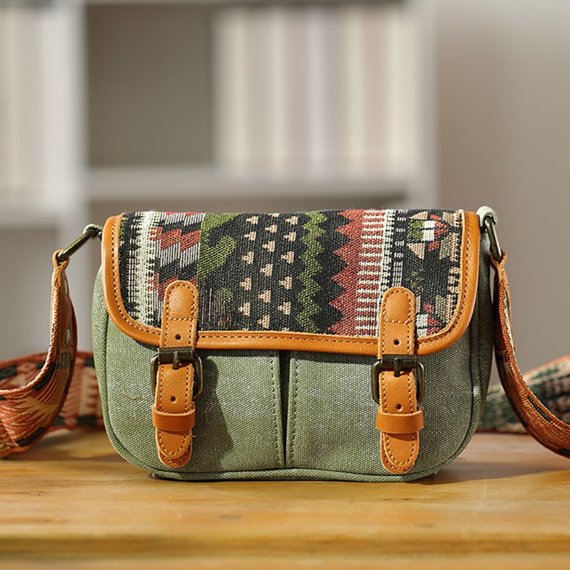 Женская сумка через плечо Peggy с орнаментом хаки