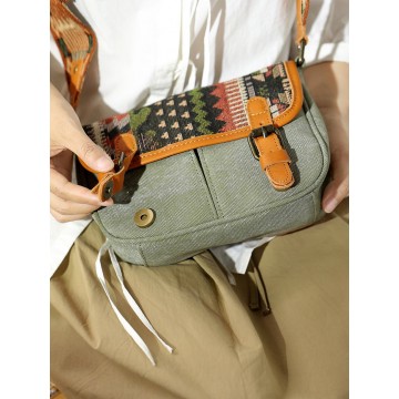 Женская сумка через плечо Peggy с орнаментом хаки фото