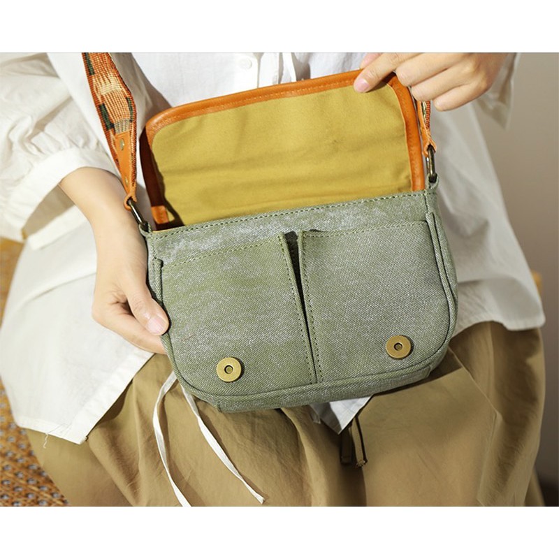 Женская сумка через плечо Peggy с орнаментом хаки - 4 фото