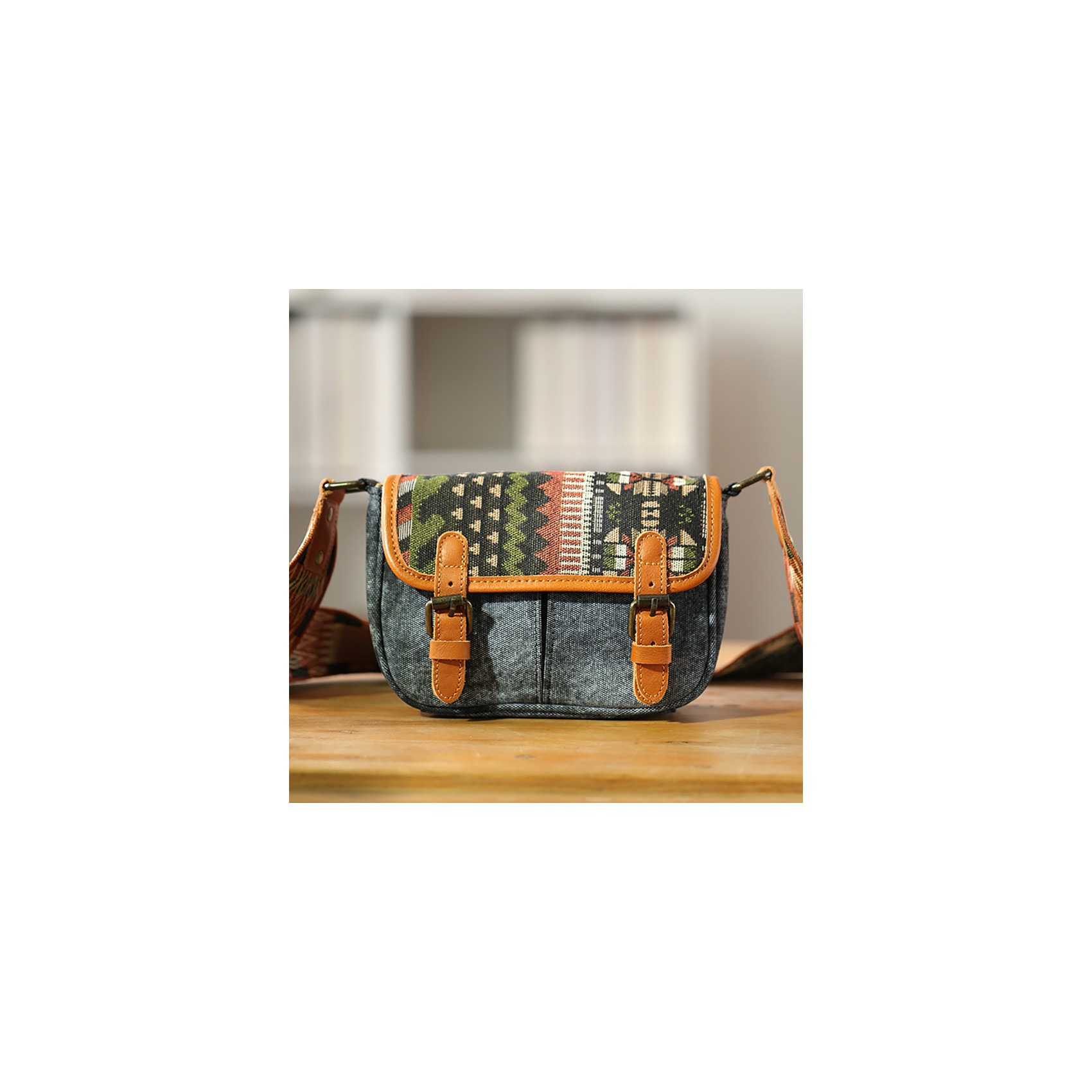 Женская сумка через плечо Peggy с орнаментом графит