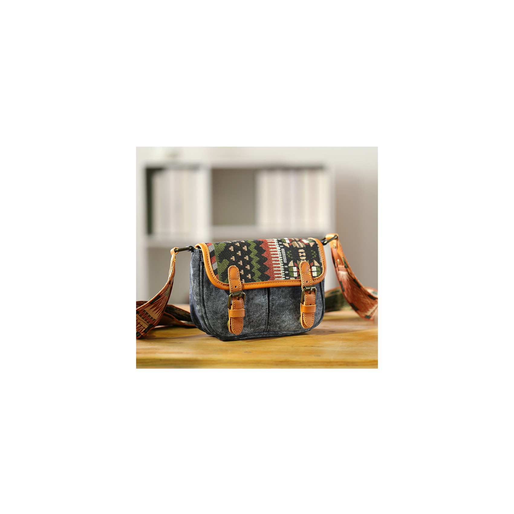 Женская сумка через плечо Peggy с орнаментом графит