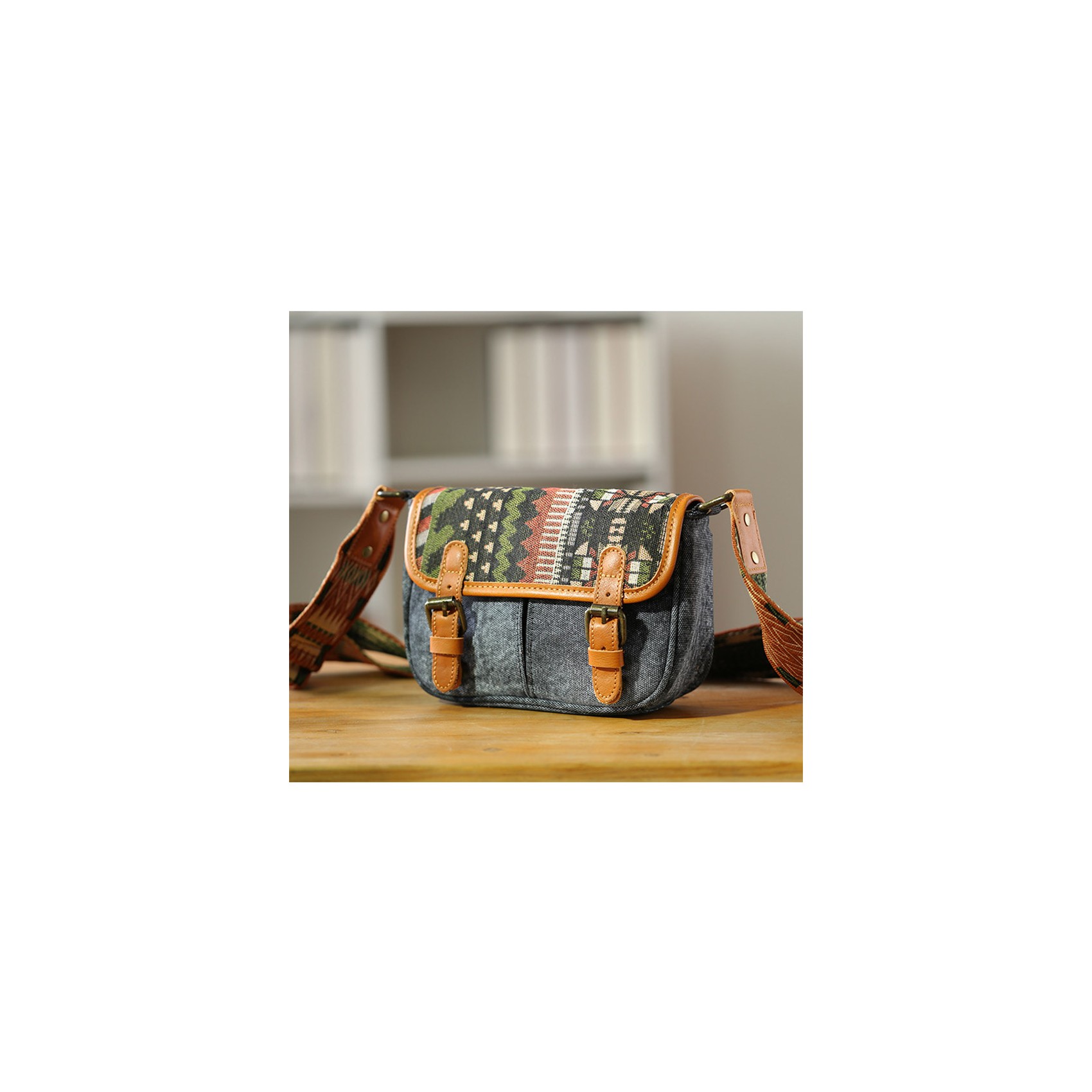 Женская сумка через плечо Peggy с орнаментом графит