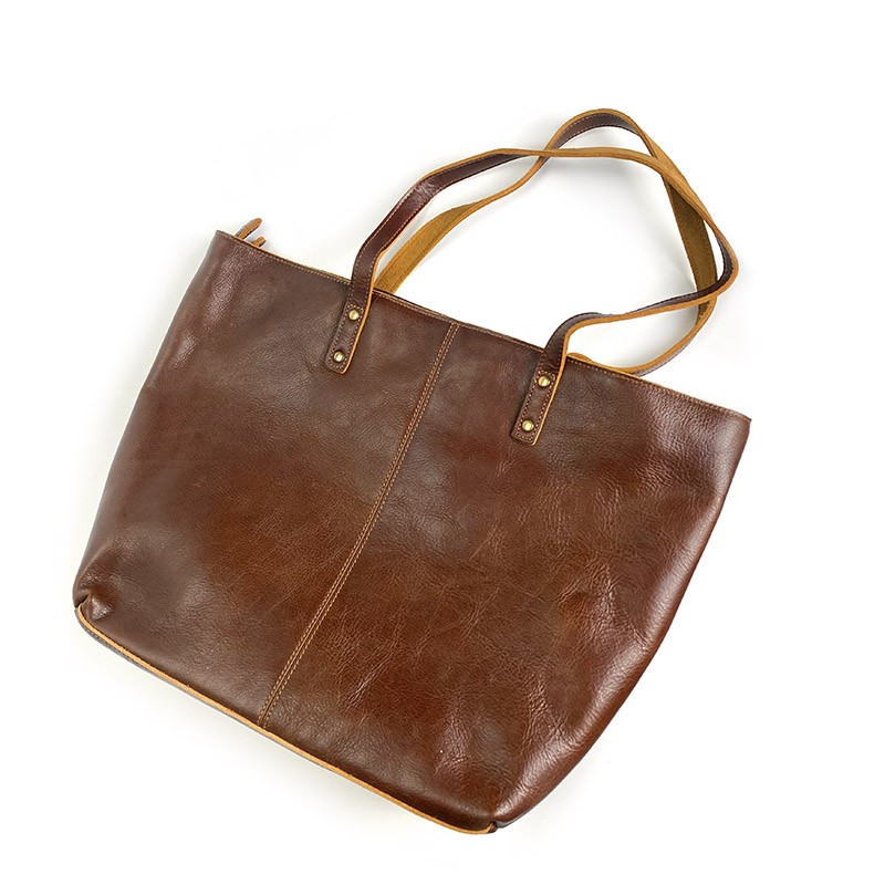 Жіноча шкіряна сумка Carrie коричнева - 9 фото