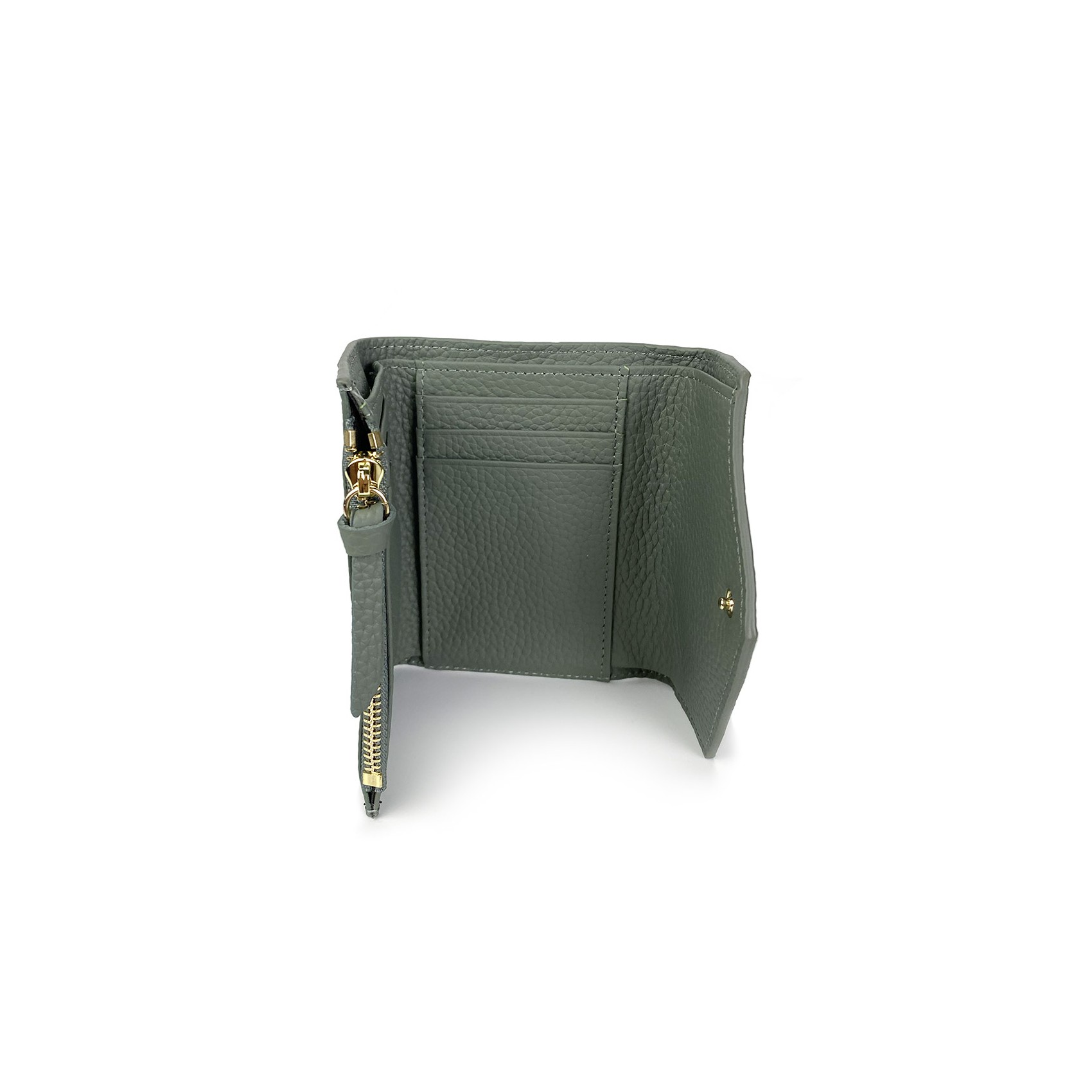 Женский кожаный кошелек Ellie серо-зеленый