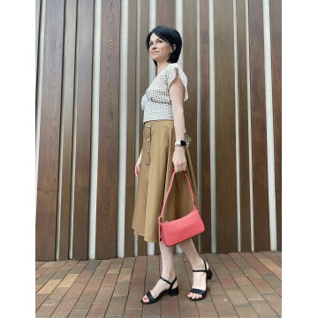 Жіноча шкіряна сумка Ella коралова фото