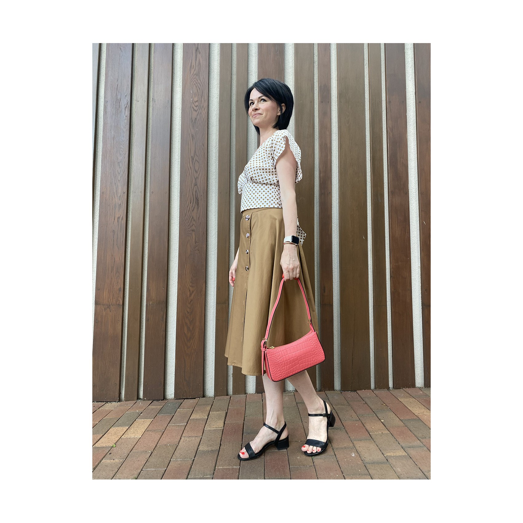 Женская кожаная сумка Ella коралловая