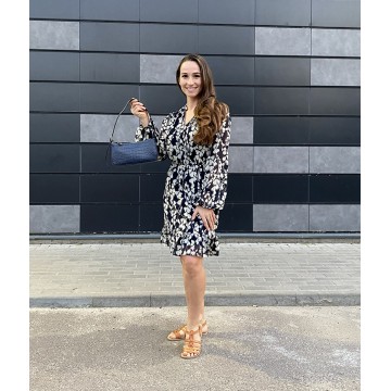 Женская кожаная сумка Ella синяя фото