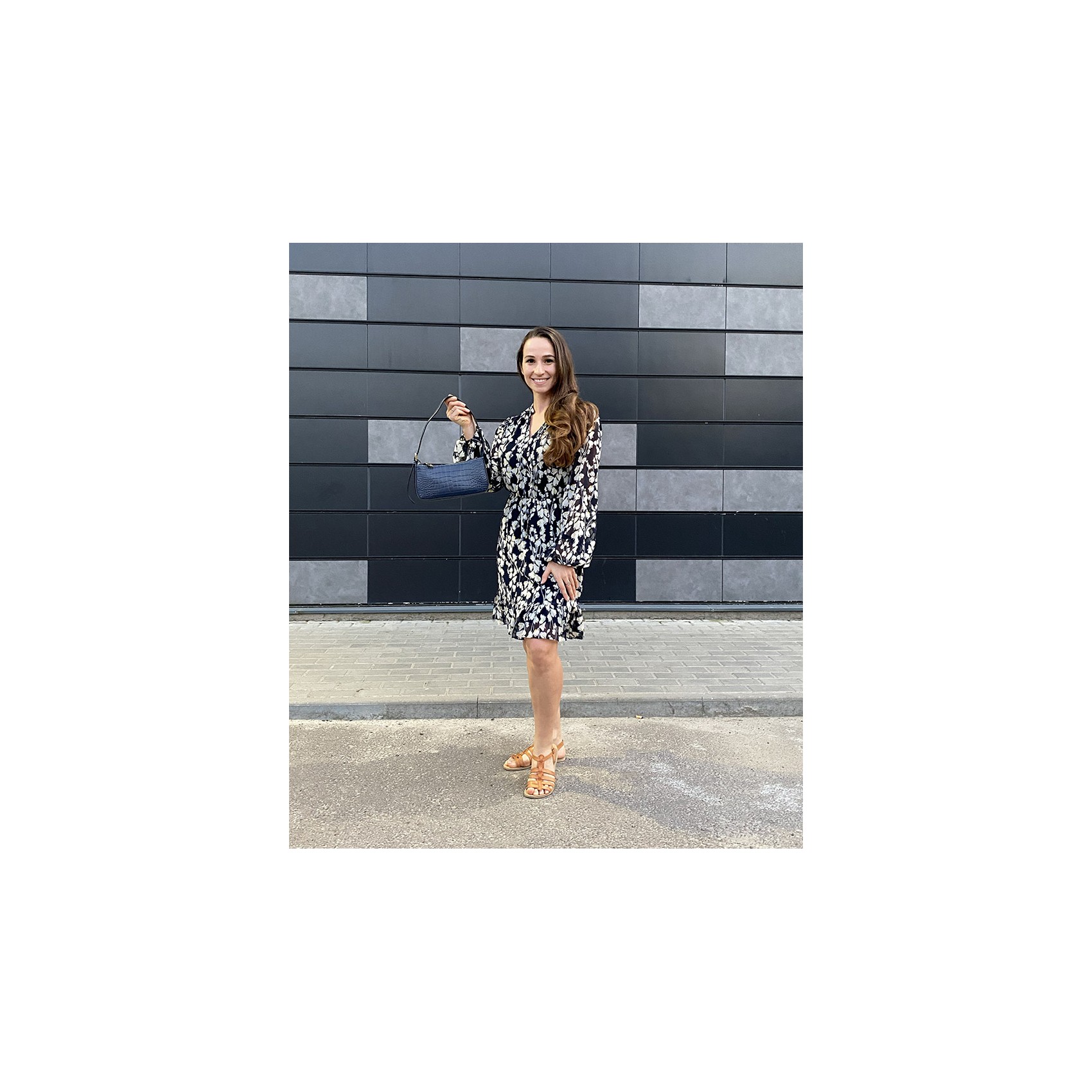 Жіноча шкіряна сумка Ella синя