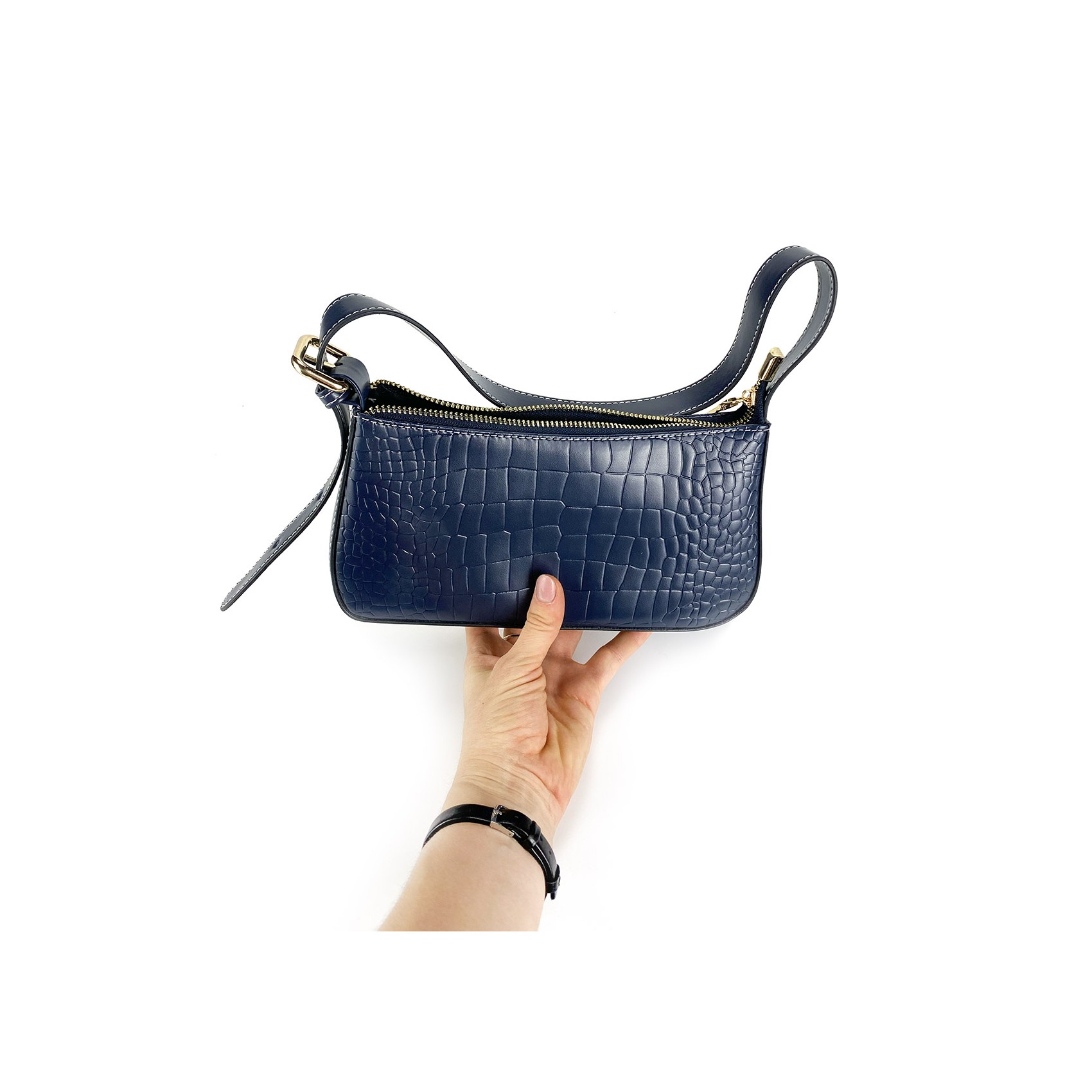 Жіноча шкіряна сумка Ella синя