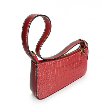 Женская кожаная сумка Ella красная фото