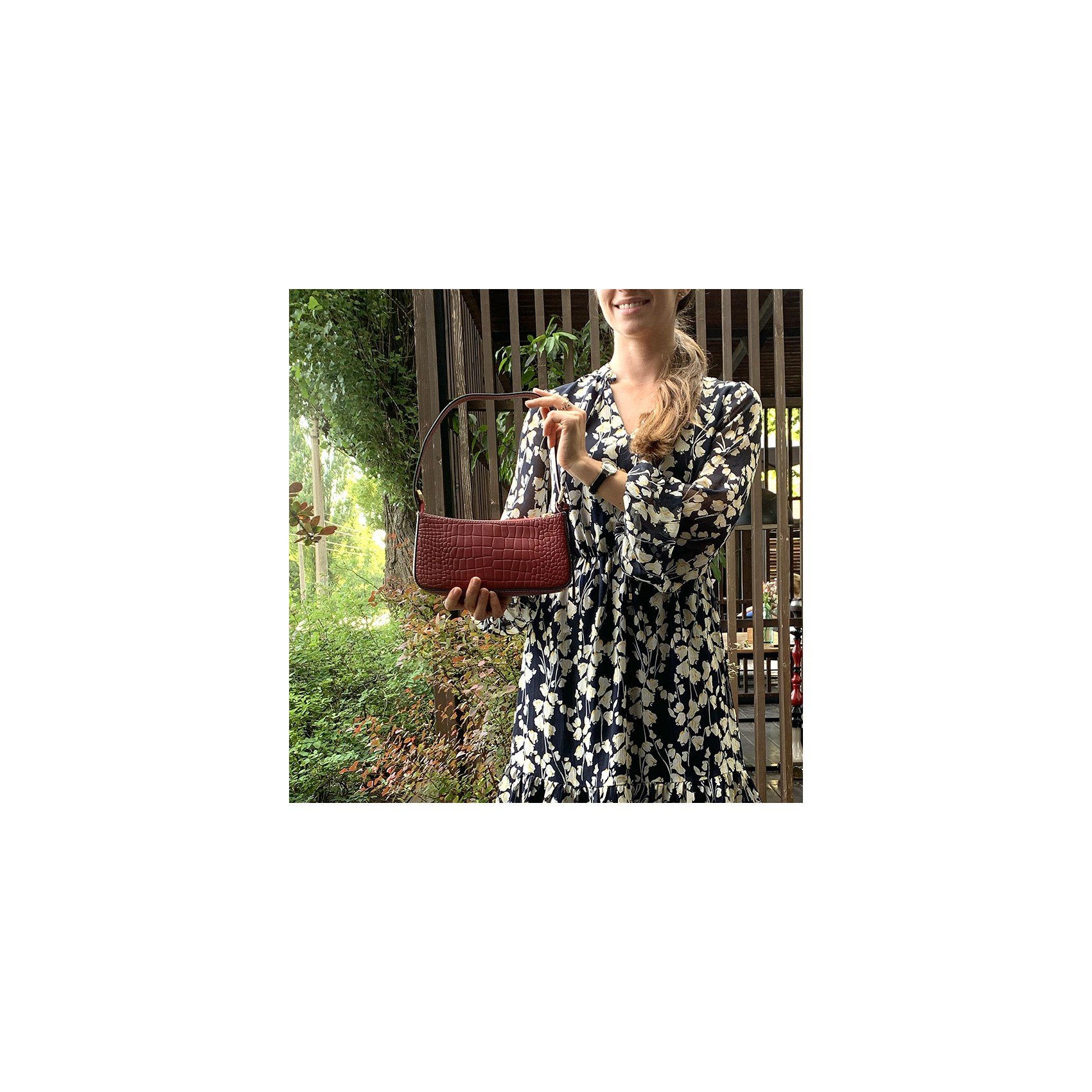 Женская кожаная сумка Ella красная