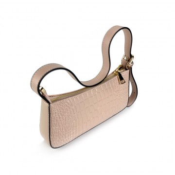 Жіноча шкіряна сумка Ella персикова фото