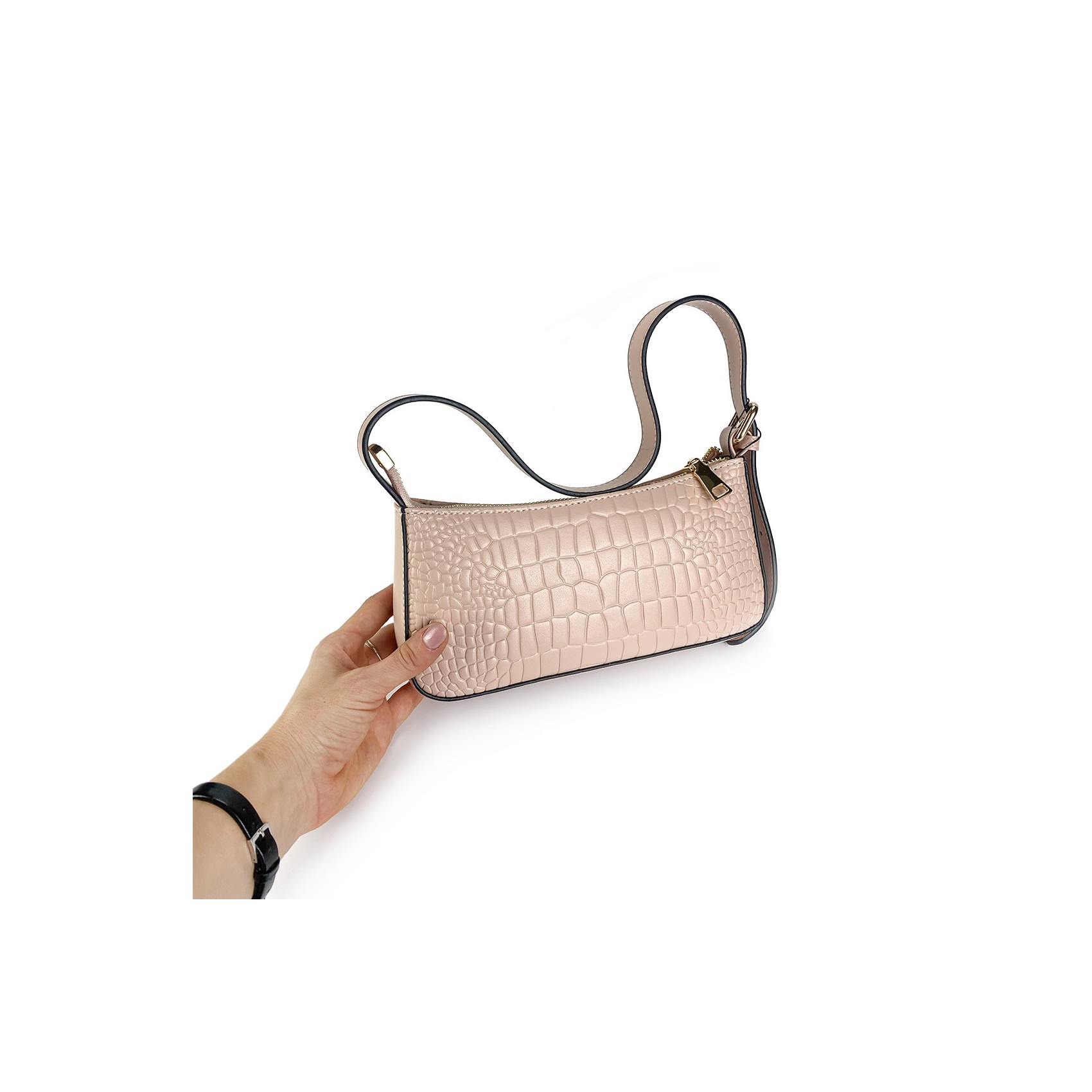 Жіноча шкіряна сумка Ella персикова