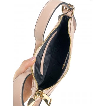 Женская кожаная сумка Ella персиковая фото