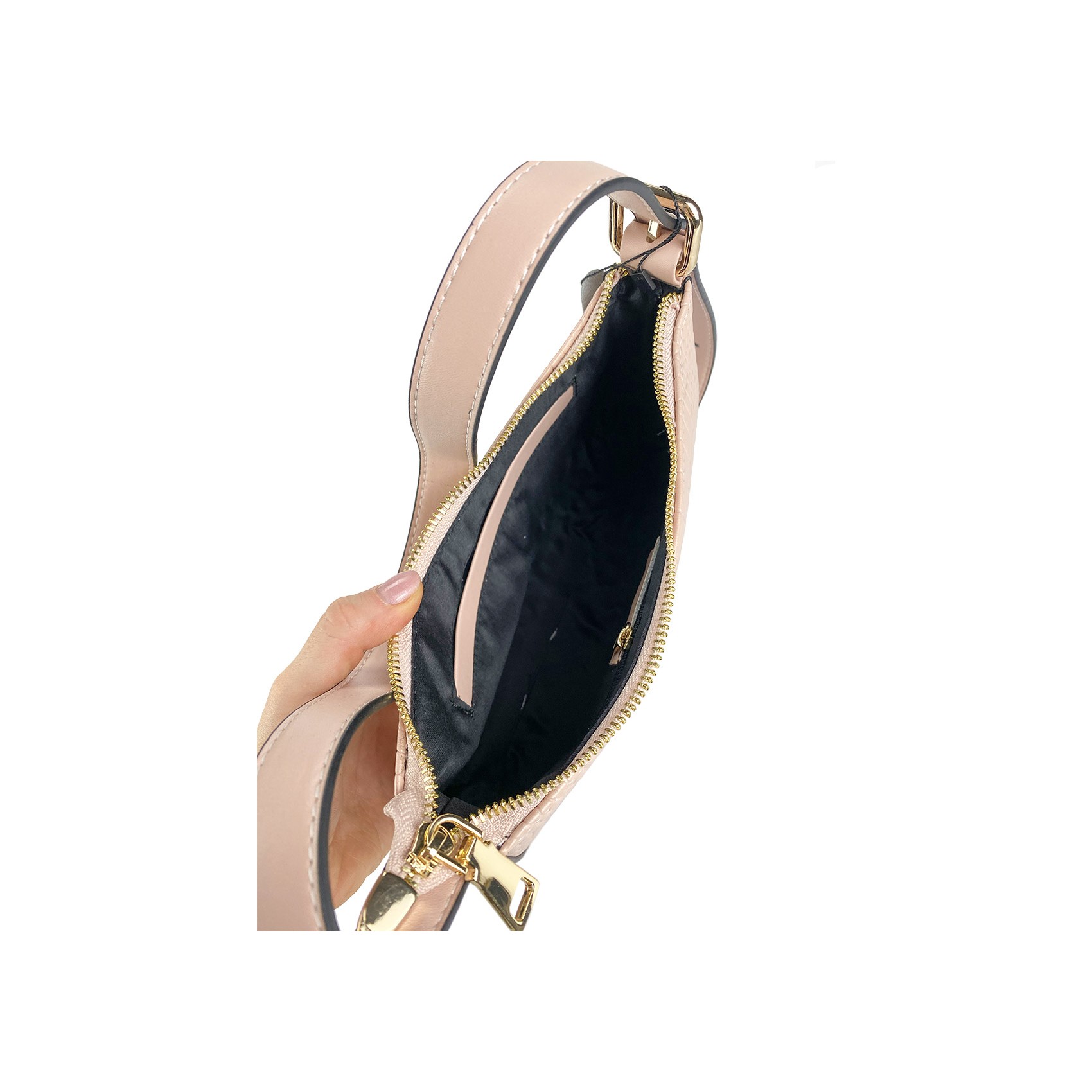 Женская кожаная сумка Ella персиковая