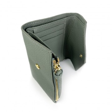 Жіночий шкіряний гаманець Ellie сіро-зелений фото