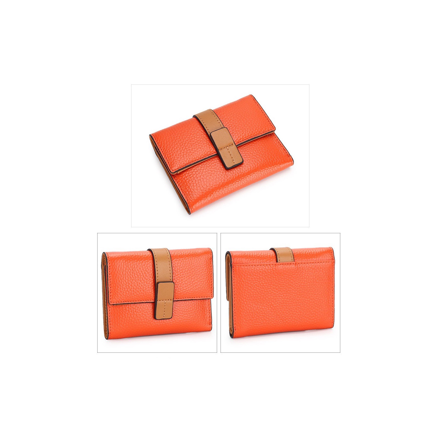 Женский кожаный кошелек Kelly оранжевый